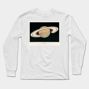 Saturn planet vintage illustration Long Sleeve T-Shirt